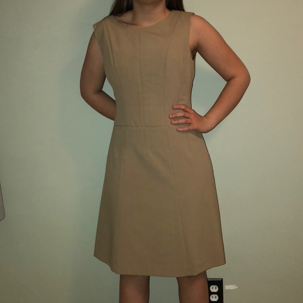 Calvin Klein tan knee length dress